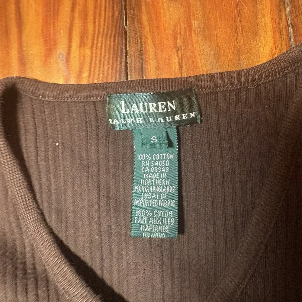 Lauren Ralph Lauren Brown Half Sleeve Cardigan Top Women's Sz S A3020